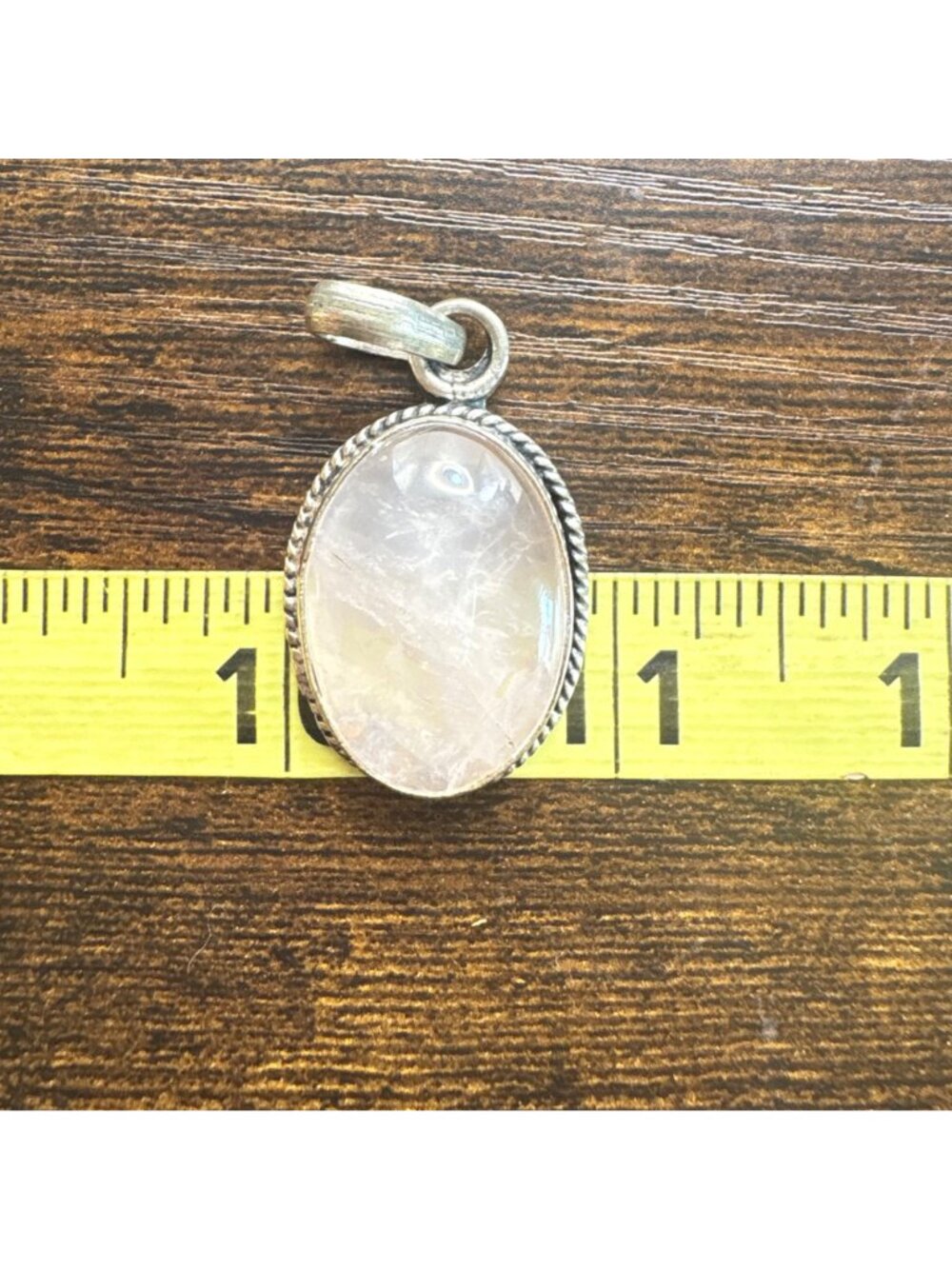 Quartz Cabochon Bezel Set Statement Pendant 925 Sterling Silver 1.75" Length - Picture 9 of 10